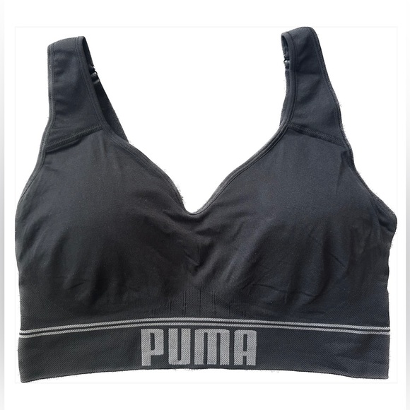 2/$19 Puma Convertible Black Sports Bra size Medium Large XL - Picture 6 of 7